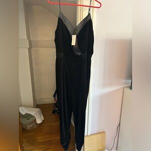 NWT Sugarlips Black Velvet Jumpsuit - LARGE